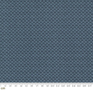 【Moda モダ】Bleu De France-13937-17(3B-02) ブルー系 幾何学模様 うろこ柄 鱗 アンティーク コットン100% シーチング French General フレンチジェネラル 【10cm単位販売】