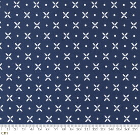 【Moda モダ】Simply Delightful-37641-29(3B-01) ブルー系 ネイビー 記号柄 ポップ コットン100% シーチング【10cm単位販売】