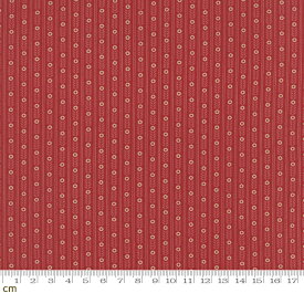 【Moda モダ】Ville Fleurie-13768-15(2B-06) シーチング 110cm幅 レッド 花柄 リーフ柄 レトロ アンティーク柄 French General フレンチジェネラル コットン 100% シーチング 【10cm単位販売】