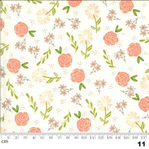 【Moda モダ】Balboa-37591-11(2E-05) ホワイト系 ピンク系 花柄 植物柄 コットン100% シーチング 【10cm単位販売】