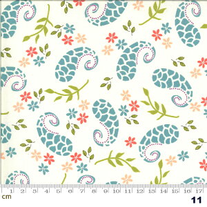 【Moda モダ】Balboa-37592-11(2E-05) ホワイト系 ピンク系 ブルー系 花柄 植物柄 コットン100% シーチング 【10cm単位販売】