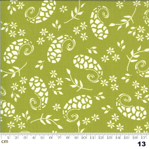 【Moda モダ】Balboa-37592-13(2E-05) ホワイト系 グリーン系 花柄 植物柄 コットン100% シーチング 【10cm単位販売】