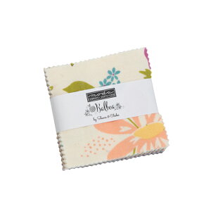 【Moda モダ】Balboa-37590MC(42枚) 約6.5cm×6.5cm ホワイト オレンジ ブルー パープル ブラウン 花柄 ストライプ柄 かわいい プレカット カットクロス コットン100% シーチング 生地サンプル