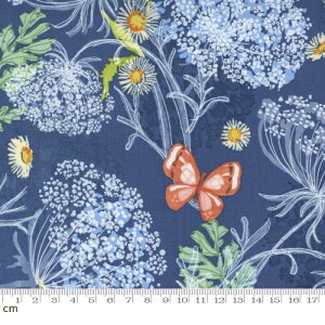 �yModa ���_�zWild Blossoms-48733-25(3B-03) �l�C�r�[�n �ԕ� �m���j���W�� �� �{�^�j�J�� �R�b�g��100% �V�[�`���O�y10cm�P�ʔ̔��z
