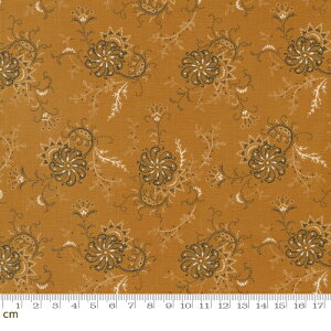【Moda モダ】Rustic Gatherings-49200-13(3B-01) ブラウン系 花柄 幾何学模様 ヴィンテージ コットン100% シーチング【10cm単位販売】