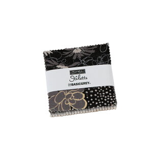 【Moda モダ】Stiletto-30610MC(42枚) 約6.5cm×6.5cm ホワイト グレー 幾何学模様 シック プレカット カットクロス 生地サンプル コットン100% シーチング