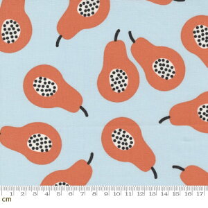 【Moda モダ】Lazy Afternoon-1780-13(2E-08) ライトアクア 洋梨柄 フルーツ柄 おしゃれ コットン100% シーチング 110cm幅【10cm単位販売】