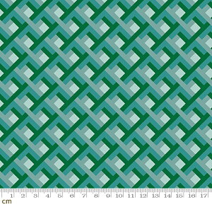 【Moda モダ】Elixir-RS0042-13(2E-07) グリーン系 ブルー系 緑色 チェック 網柄 コットン100% シーチング【10cm単位販売】