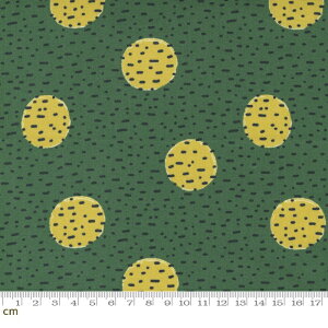 【Moda モダ】The Lookout-18212-25(2E-07) グリーン イエロー 緑色 黄色 ドット柄 水玉柄 テクスチャ柄 コットン100% シーチング【10cm単位販売】