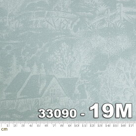 【クーポン最大500円OFF！】Forest Frost-33090-19M(グリッター加工)(2D-02) ブルー系 風景 植物柄 コットン100% シーチング【10cm単位販売】