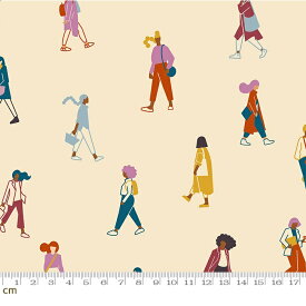 【Moda モダ】To & Fro-RS1065-11(3A-02) ベージュ系 人物柄 女性 ポップ カラフル コットン100% シーチング ruby star ルビースター【10cm単位販売】