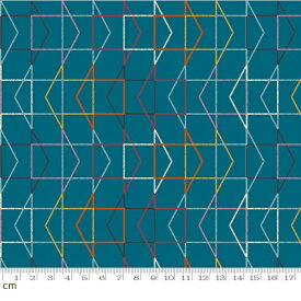 【Moda モダ】To & Fro-RS1066-14(3A-02) ブルー系 記号柄 矢印柄 幾何学模様 カラフル コットン100% シーチング ruby star ルビースター【10cm単位販売】