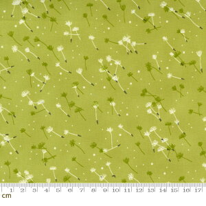 【Moda モダ】Dandi Duo-48756-13(3B-01) グリーン系 ひまわり 植物柄 綿毛 ココットン100% シーチング【10cm単位販売】