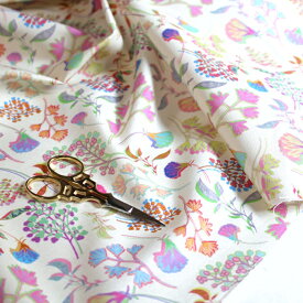 【nora. ノラ】24SP-FR1269(3D) クリーム カラフル 植物柄 花柄 コットン100% シーチング【10cm単位販売】