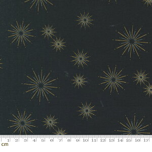 【Moda モダ】Shimmer-1844-14M(3B-06) ブラック系 記号柄 幾何学模様 円 ドット柄 メタリック加工 コットン100% シーチング【10cm単位販売】