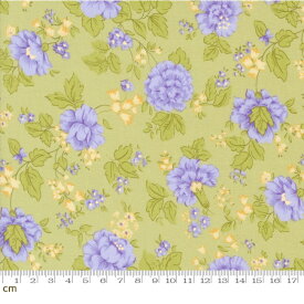 【Moda モダ】Georgia-18770-13(3B-07) グリーン パープル 花柄 植物柄 パステルカラー ヴィンテージ風 かわいい コットン100% シーチング【10cm単位販売】