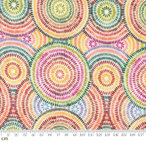 【Moda モダ】Floribunda-39806-11(3B-07) レインボー マルチ 虹 幾何学模様 水彩画 デジタル コットン100%シーチング【10cm単位販売】