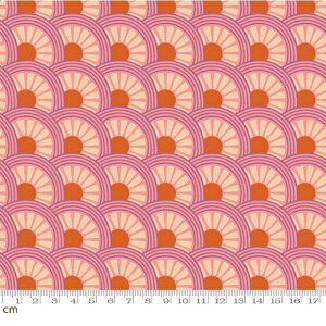 【Moda モダ】Favorite Flowers-RS5145-14(3B-07) ピンク系 オレンジ系 幾何学模様 ルビースター コットン100%シーチング【10cm単位販売】
