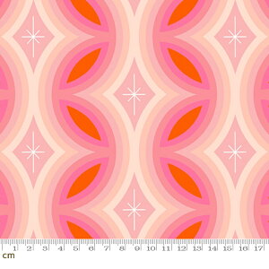 【Moda モダ】Juicy-RS0087-11(3B-08) ピンク系 グラデーション 幾何学模様 ストライプ柄 レトロポップ ruby star ルビースター コットン100% シーチング【10cm単位販売】