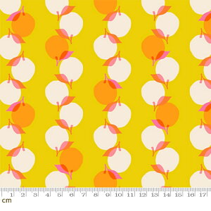 【Moda モダ】Juicy-RS0090-14(3B-08) オレンジ系 イエロー系 フルーツ柄 ストライプ柄 レトロポップ ruby star ルビースター コットン100% シーチング【10cm単位販売】