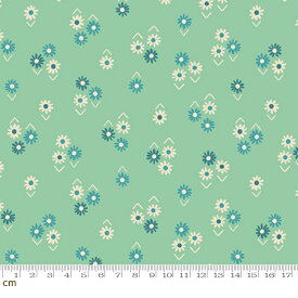 【Moda モダ】Juicy-RS0092-15(3B-08) ミントグリーン 小花柄 パステルカラー レトロポップ ruby star ルビースター コットン100% シーチング【10cm単位販売】