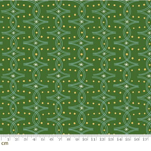 【Ruby Star】Endpaper-RS6045-12(3B-02) 幾何学模様 くねくね ドット柄 グリーン コットン100% シーチング ルビースター【10cm単位販売】