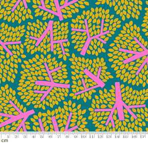 【Ruby Star】Bird Is The Word-RS3080-13(3B-09) moda 森 自然 小鳥柄 かくれんぼ モダン ポップ ターコイズブルー ピンク ルビースター コットン100% シーチング 110cm幅【10cm単位販売】