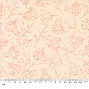 【Moda モダ】Abloom-29211-14(3A-02) 花柄 薔薇 パステル オレンジ コットン100% シーチング 110cm幅【10cm単位販売】