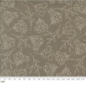 【Moda モダ】Abloom-29211-19(3A-02) 花柄 薔薇 茶色 ブラウン コットン100% シーチング 110cm幅【10cm単位販売】