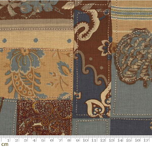 �yModa ���_�zBon Voyage-13701-17(3A-10) �u���[�n �ԕ� �p�b�`���[�N�� �A���e�B�[�N �t�����`�[�l���� �t�����`�W�F�l���� �R�b�g��100�� �V�[�`���O 110cm���y10cm�P�ʔ̔��z
