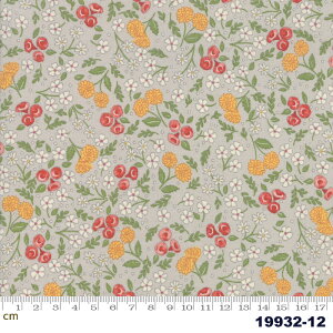 【Moda モダ】Cultivate Kindness-19932-12(2D-01) ベージュ系 ブルー系 レッド系 グリーン系 赤 緑 花柄 コットン100% シーチング【10cm単位販売】