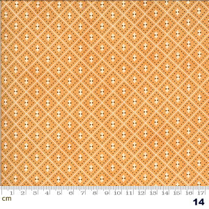 【Moda モダ】Figs & Shirtings-20397-14(2E-03) オレンジ系 幾何学模様 記号柄 コットン100% シーチング 【10cm単位販売】