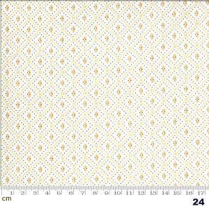 【Moda モダ】Figs & Shirtings-20397-24(2E-03) ホワイト系 イエロー系 オレンジ系 幾何学模様 記号柄 コットン100% シーチング 【10cm単位販売】