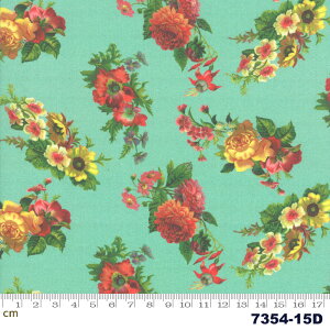 �yModa ���_�zFlea Market Mix-7354-15D(2D-01) �u���[�n �O���[���n �ԕ� �O���[���n �C�G���[�n ���b�h�n �A���� �R�b�g��100% �V�[�`���O �y10cm�P�ʔ̔��z