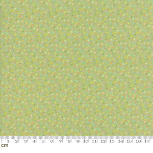 【Moda モダ】Flights of Fancy(ファイト オブ ファンシー)-33465-16(2D-03) ドット柄 水玉模様 グリーン系 カラフル 綿毛 コットン100% シーチング【10cm単位販売】