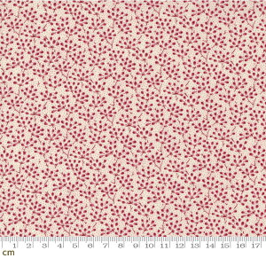 【Moda モダ】Garden Gatherings Shirtings-49171-14(2E-07) 小花柄 植物柄 ホワイト系 レッド系 赤 シーチング【10cm単位販売】