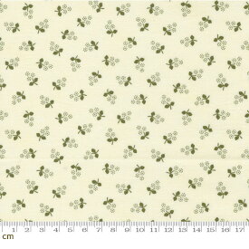 【Moda モダ】Garden Gatherings Shirtings-49172-12(2E-07) 小花柄 ホワイト系 グリーン系 シーチング【10cm単位販売】