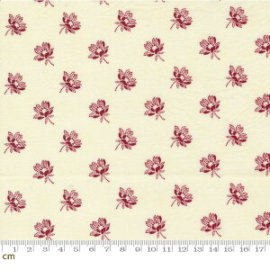 【Moda モダ】Garden Gatherings Shirtings-49173-11(2E-07) 小花柄 ブーケ柄 ホワイト系 レッド系 赤 シーチング【10cm単位販売】