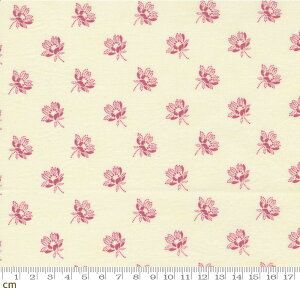 【Moda モダ】Garden Gatherings Shirtings-49173-14(2E-07) 小花柄 ブーケ柄 ホワイト系 ピンク系 赤 シーチング【10cm単位販売】