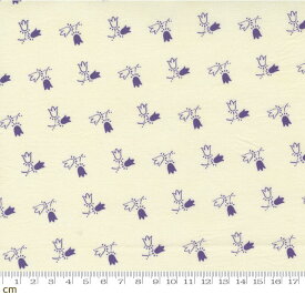 【Moda モダ】Garden Gatherings Shirtings-49177-16(2E-07) 小花柄 ホワイト系 パープル系 チューリップ シーチング【10cm単位販売】