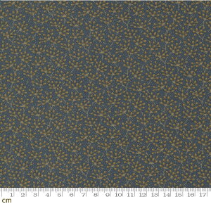 【Moda モダ】Garden Gatherings-49171-27(2E-07) 小花柄 植物柄 ブルー系 ネイビー系 ブラウン系 シーチング【10cm単位販売】
