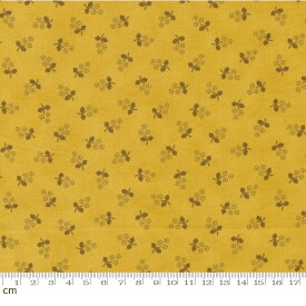 【Moda モダ】Garden Gatherings-49172-25(2E-07) 小花柄 マスタードイエロー系 ブラウン系 シーチング【10cm単位販売】