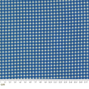 【Moda モダ】Hollyhocks And Roses-3057-19(3B-09) ブルーガムチェック アンティーク柄 かわいい コットン100% シーチング 110cm幅【10cm単位販売】