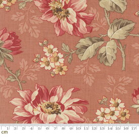 【French General】Joie De Vivre-13980-15(3A-03) 花柄 大花柄 ブラウン エレガント クラシック シーチング 110cm幅 パッチワーク ハンドメイド【10cm単位販売】