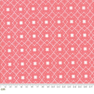 【Moda モダ】Lollipop Garden-5084-13(2C-05) レッド系 ピンク 幾何学模様 星 図形 コットン100% シーチング【10cm単位販売】