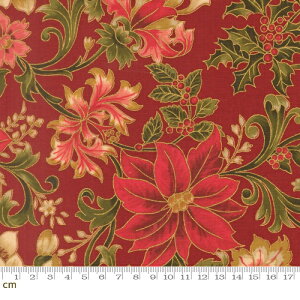 �yModa ���_�zMerry Manor Metallic 2025-33860-12M(3A-05) �N���X�}�X �|�C���Z�`�A �q�C���M ���^���b�N ���b�h�n �V�[�`���O 110cm�� �p�b�`���[�N �n���h���C�h�y10cm�P�ʔ̔��z