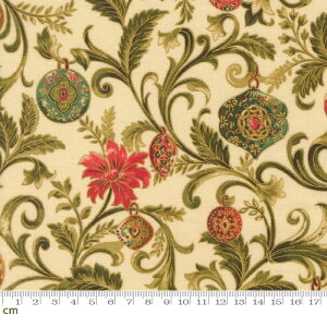 �yModa ���_�zMerry Manor Metallic 2025-33861-11M �N���X�}�X �z���f�[ ���^���b�N �I�[�i�����g �x�[�W���n �V�[�`���O 110cm�� �p�b�`���[�N �n���h���C�h�y10cm�P�ʔ̔��z (3A-05-1)