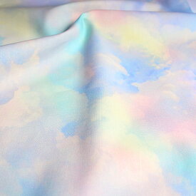 【nora. ノラ】23SP-TX1023(3D) 空柄 虹 雲 雲海 ファンシー リアルタッチ 大柄 大きめ柄 コットン100% シーチング 110cm幅【10cm単位販売】