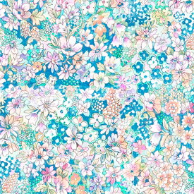 【nora. ノラ】23SP-FR1180-C(1F-03) 小花柄 ブルー ボタニカル ファンシー コットン シーチング【10cm単位販売】