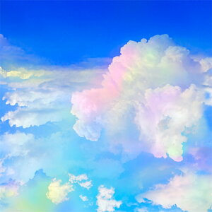 【nora. ノラ】23SP-TX1023(1F-03) 空柄 虹 雲 雲海 ファンシー リアルタッチ 大柄 大きめ柄 コットン100% シーチング 110cm幅【10cm単位販売】